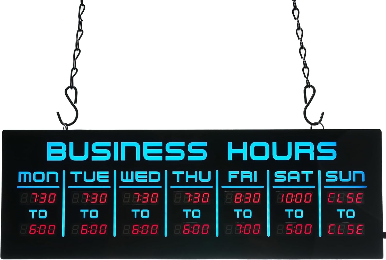 Digital Business Hours Sign by ELEMENT LUX – Electronic Programmable Hours of Op