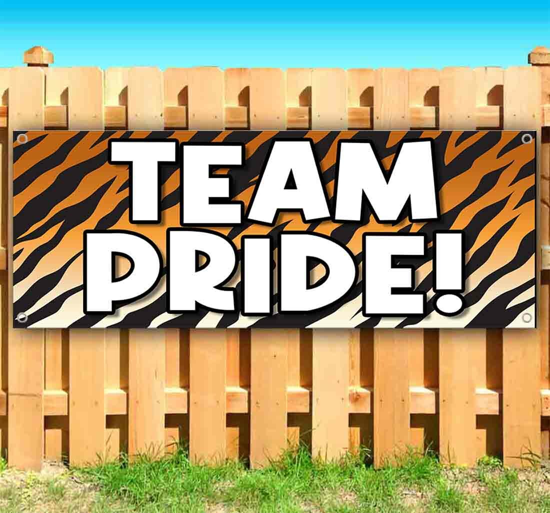 TEAM PRIDE Advertising Vinyl Banner Flag Sign Many Sizes SPORTS CLUBS SPIRIT