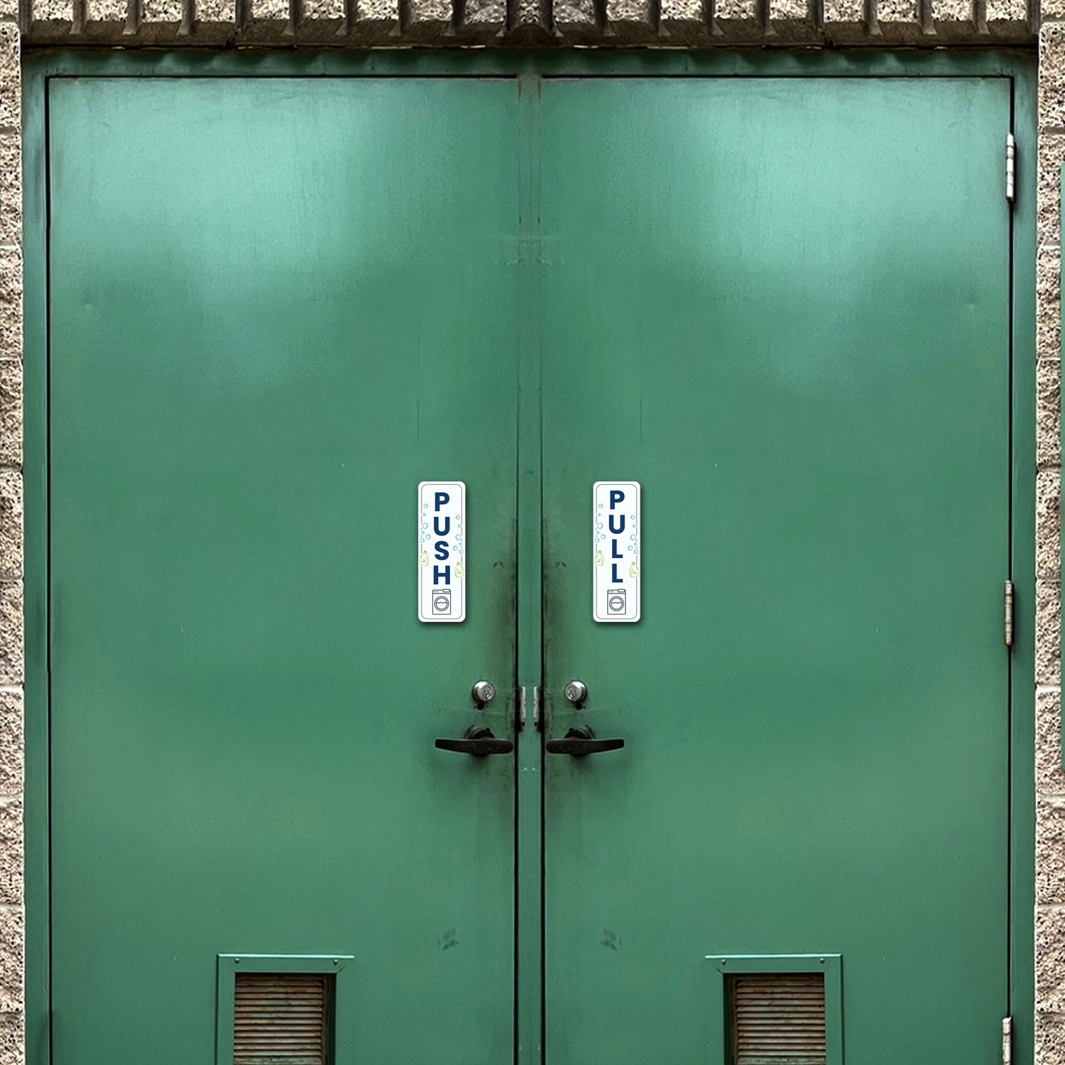 Signs ByLITA Vertical Push and Pull Door Signs (Laundromat)