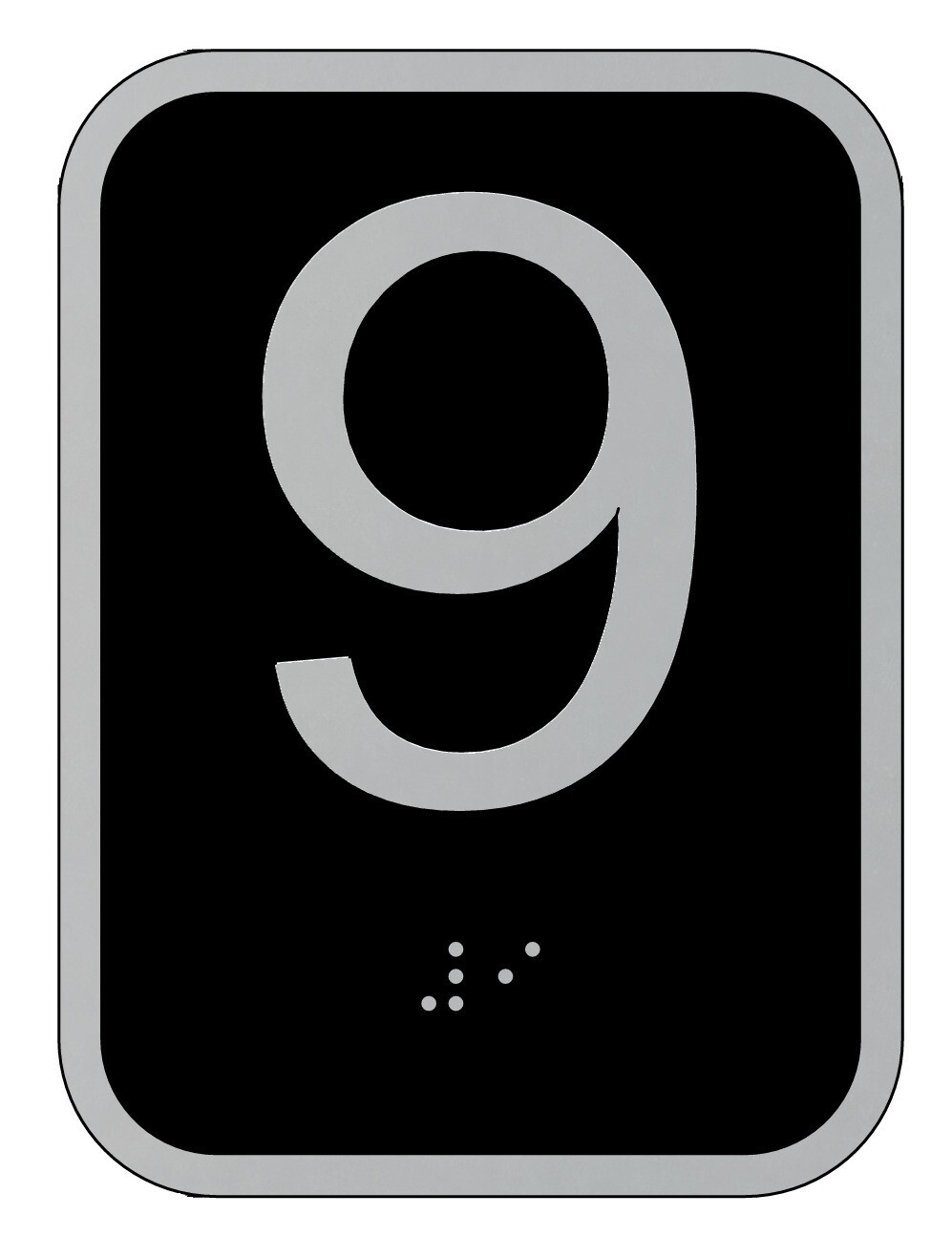 Elevator floor number 9 sign – Elevator Jamb Plate 9( 3×4, cast