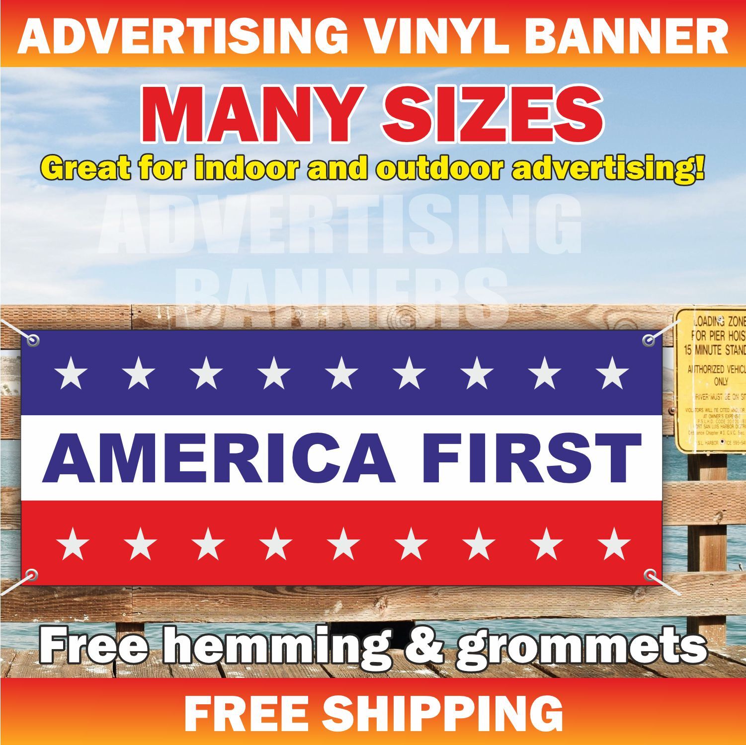 America First Banner Advertising Sign Flag Poster Vinyl or Mesh KEEP GREAT AGAIN