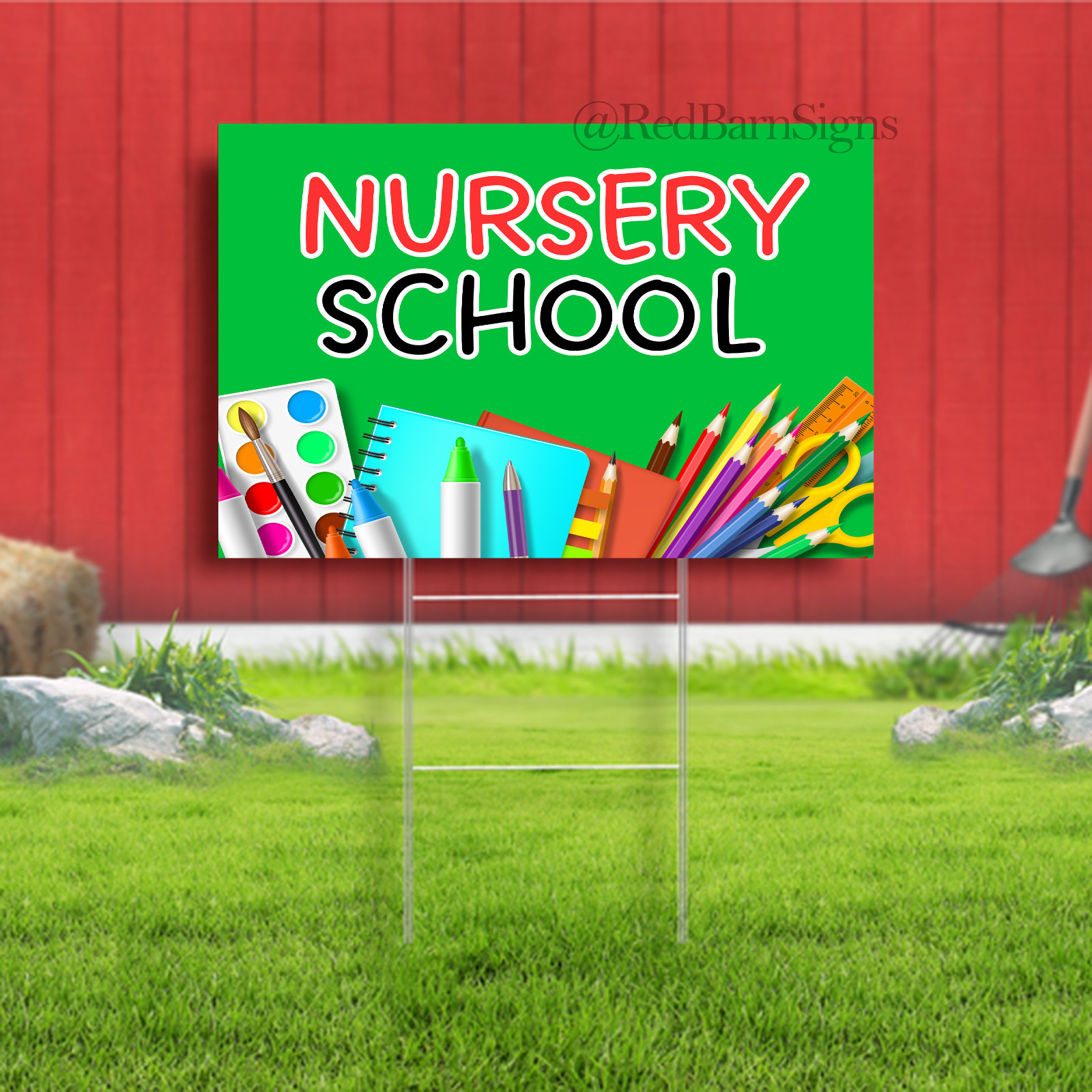 Nursery School Indoor Outdoor Yard Sign