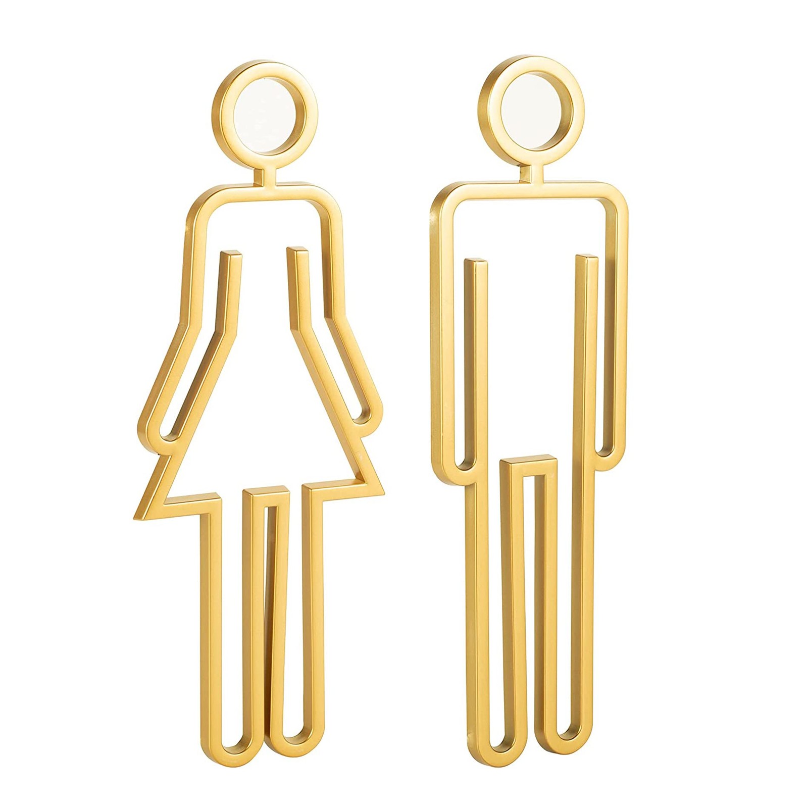 Golden Modern Acrylic Bathroom Sign Symbols Men Women Toilet Restroom Signage