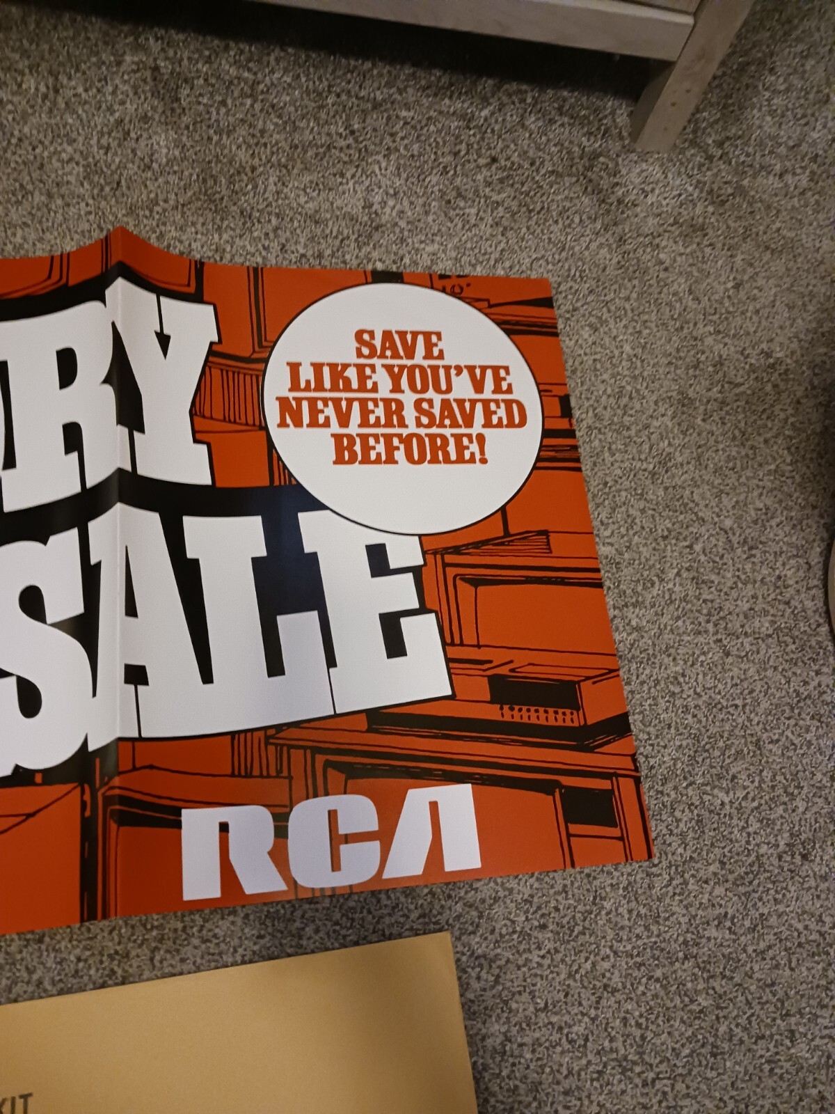 RCA Factory Clearance Sale Banner Advertising 19×57″