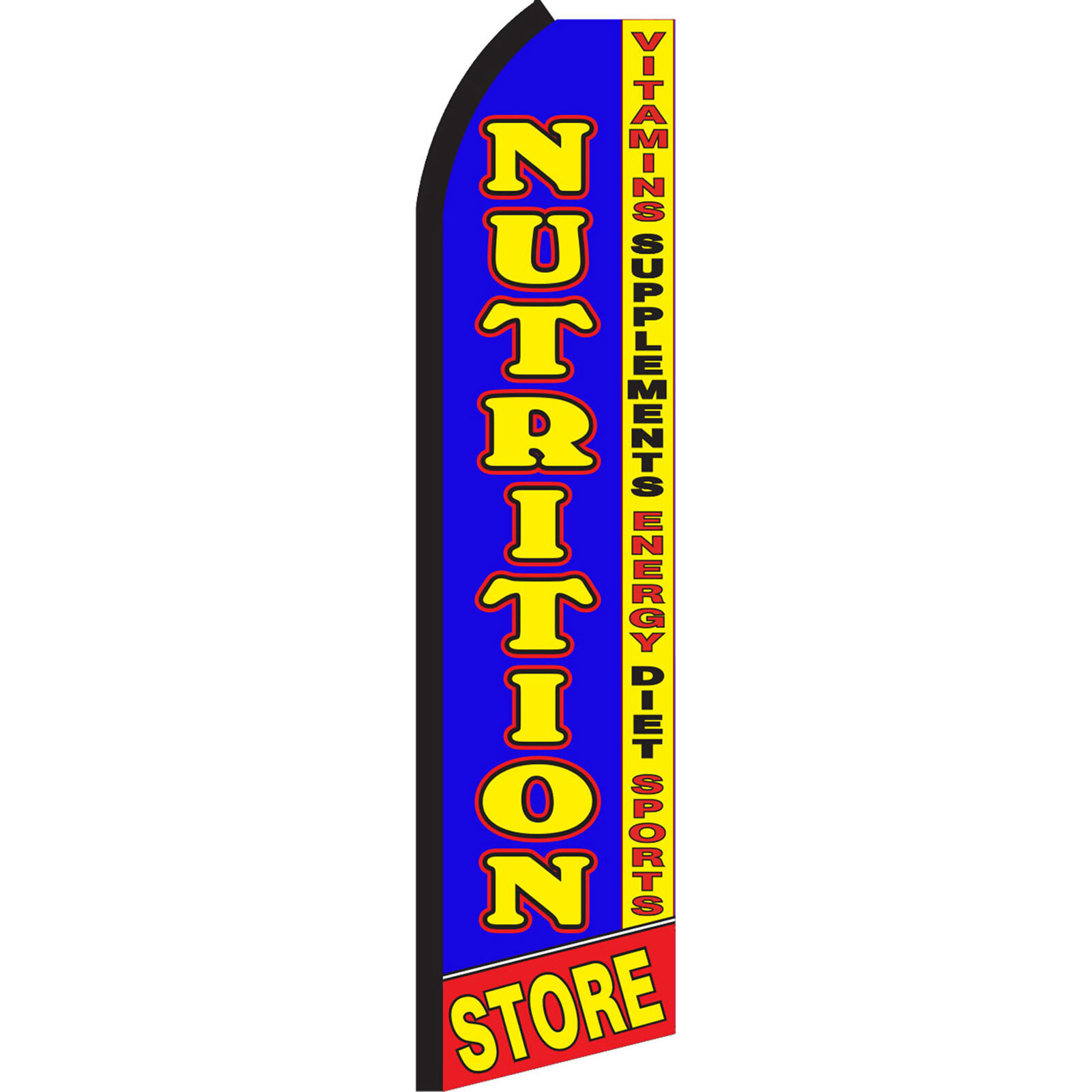 Nutrition Store 2 1/2 ft X 11 1/2 ft Polyester Swooper Flag