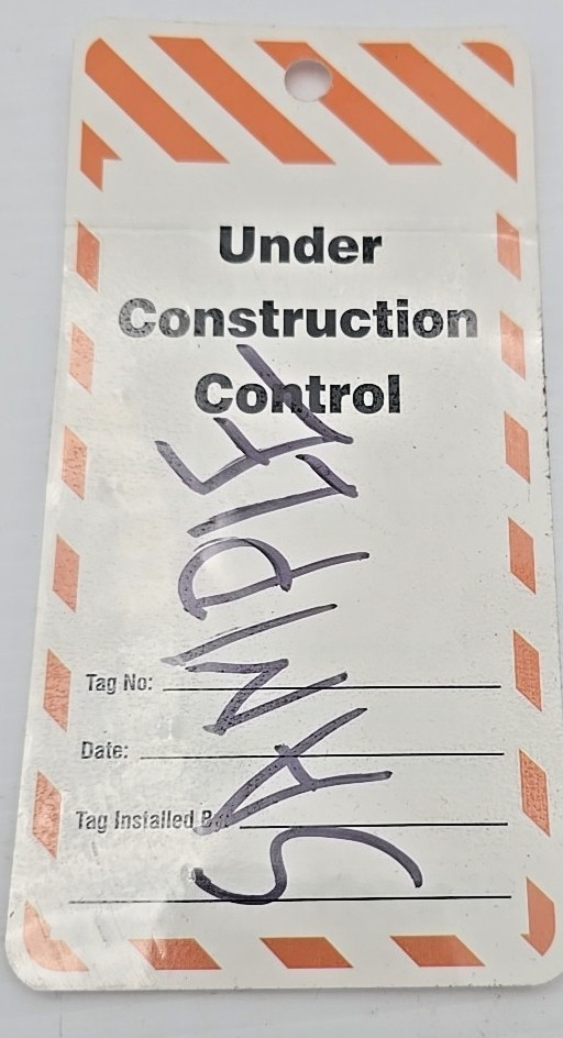 Construction Controlled Equipment Hang Tags 100 tags