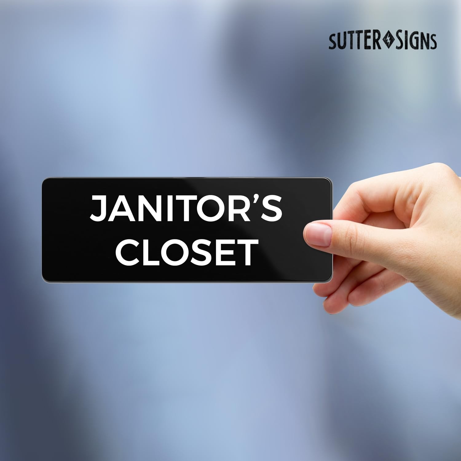 Janitor’s Closet Sign, Durable ABS Plastic, 2×6″