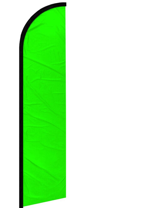 NEON GREEN SOLID COLOR Windless Swooper Flag 2.5×11.5 ft Feather Banner Sign gf