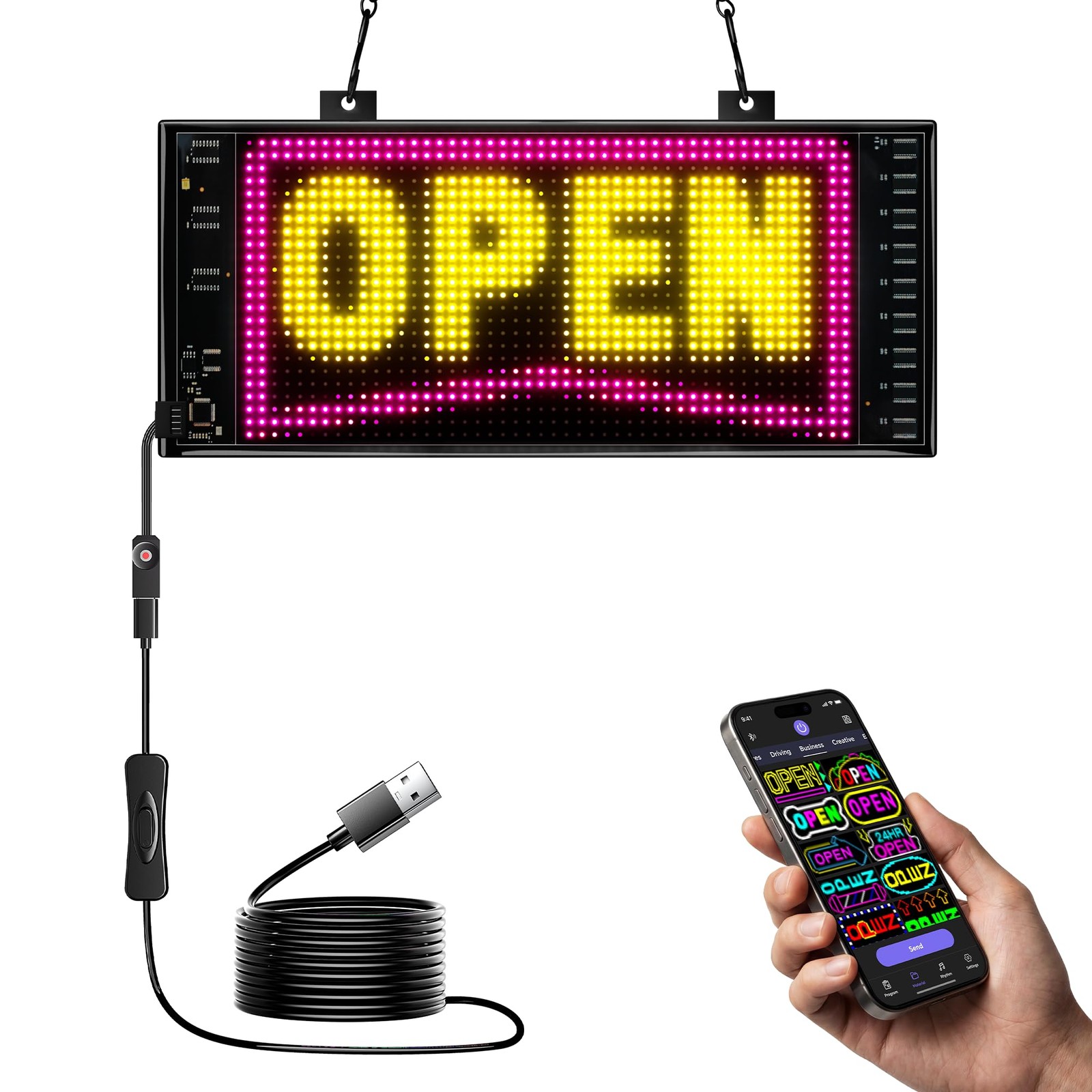 LED open sign,APP Programmable text,open or closed sign,window advertising
