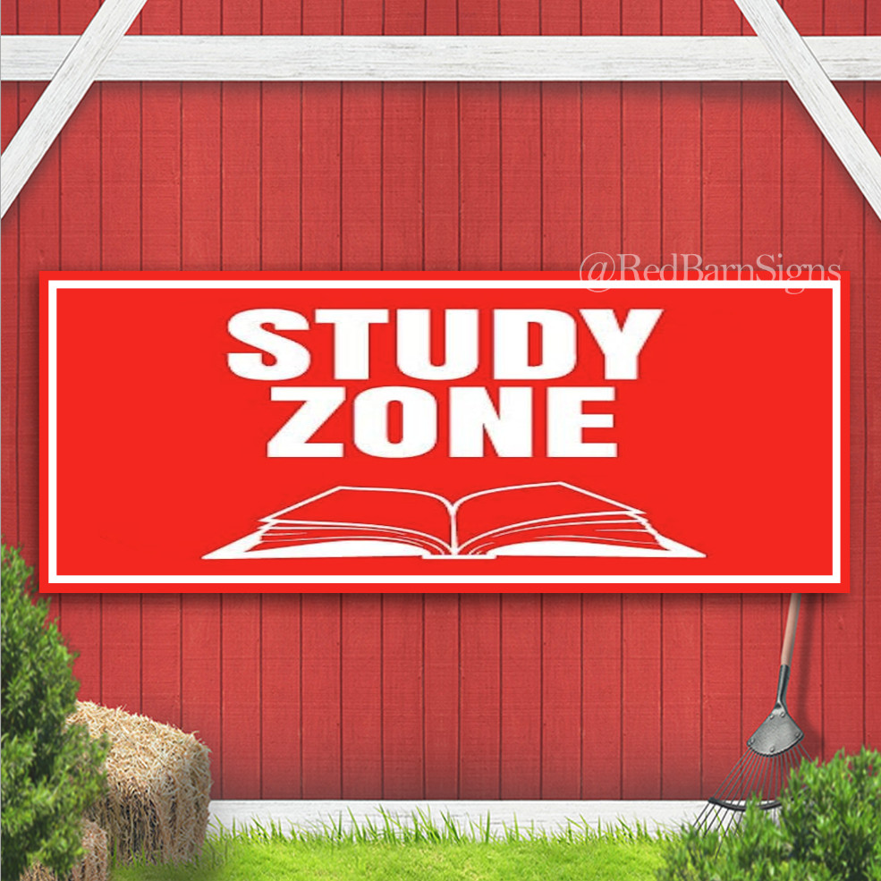 Study Zone Indoor Outdoor Banner Sign with grommets
