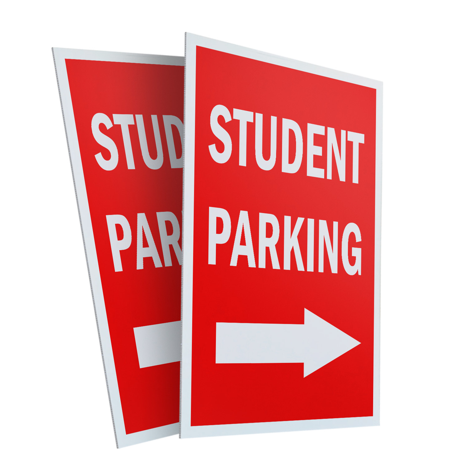 Student Parking With Arrow 24″ x 36″ 2 Pack Of Store Sign Plastic Or Decal