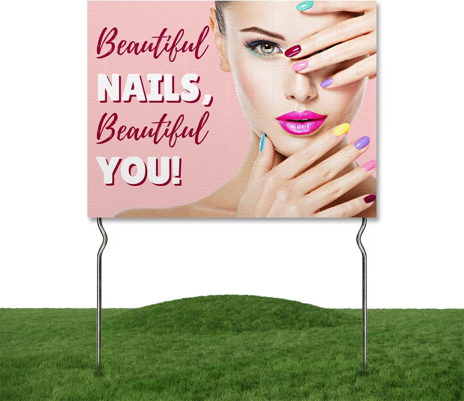 13″ Metal Stake Outdoor Salon Yard Sign Double Sided Salon & Spa Garden Signs