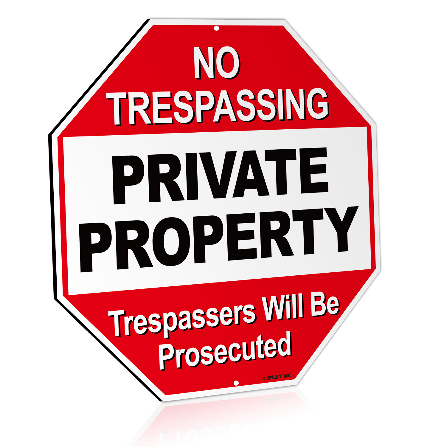 Anley Private Property No Trespassing Security Alert Warning Sign 12″ x12″