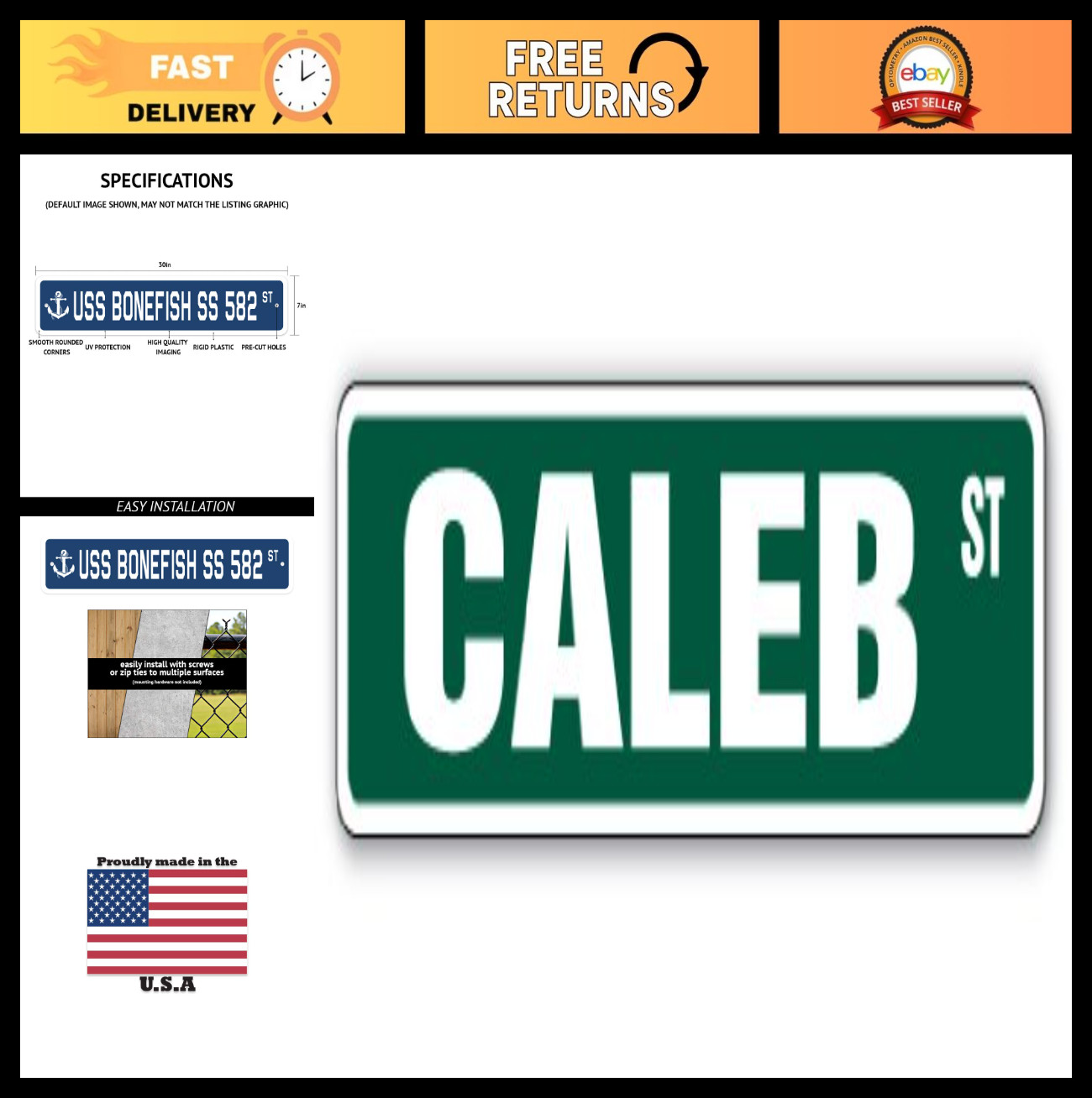 Personalized Children’s Room Sign – Custom Name Street Sign | Indoor/Outdoor | 3