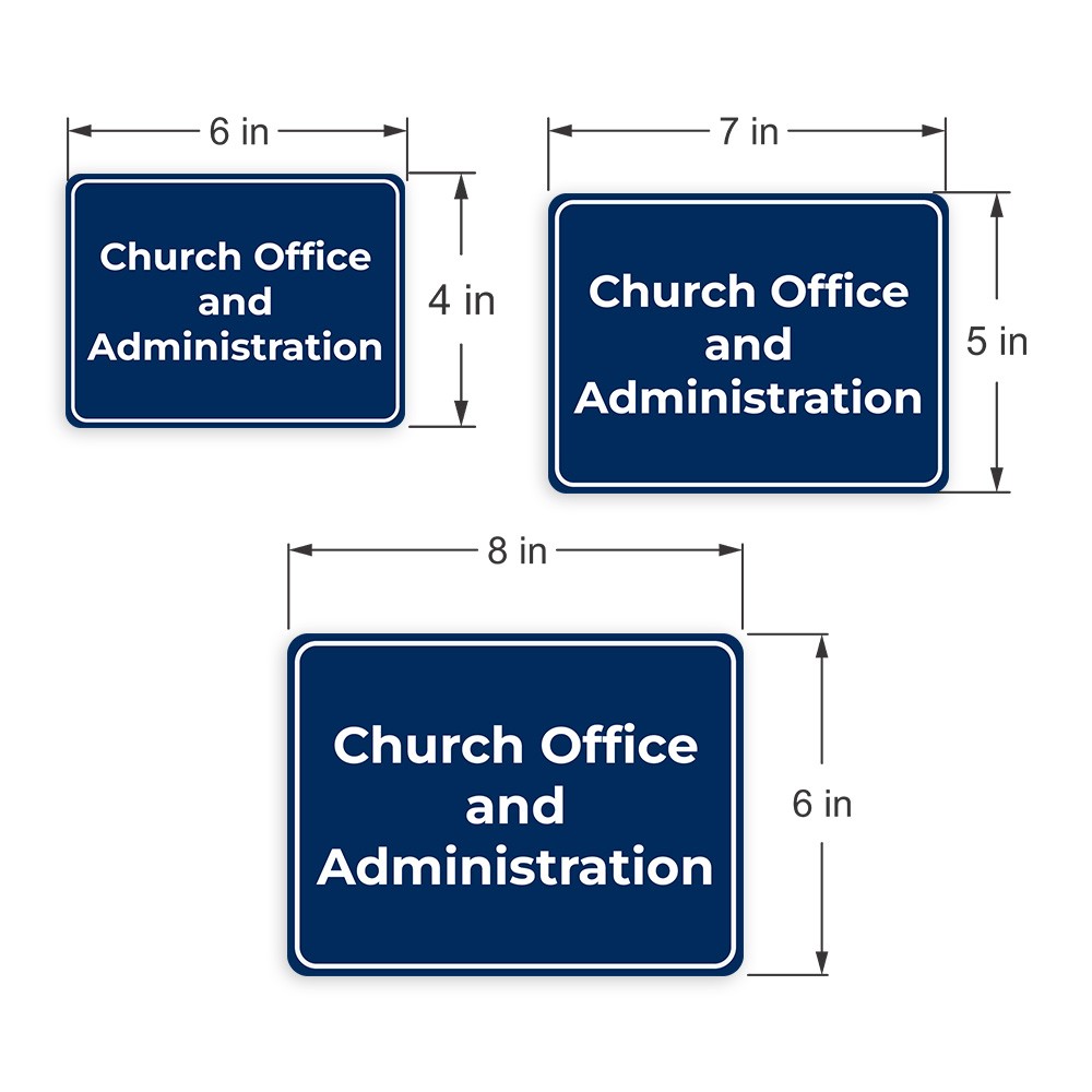 Classic Framed Plus Church Office and Administration Door or Wall Sign