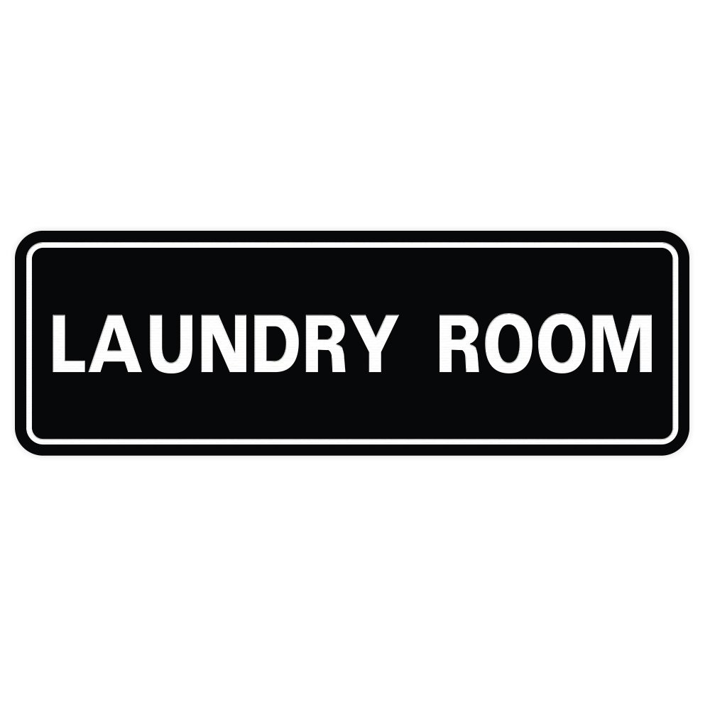 1 Pack Standard Black Large Laundry Room Wall Or Door Sign Durable Signage