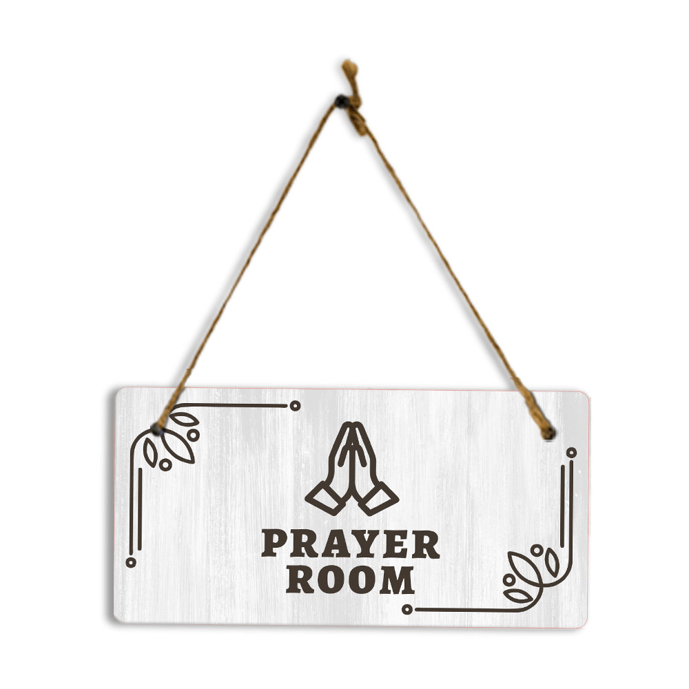 Prayer Room 5×10 Hanging Plus Wall or Door Sign | Religious Rustic Wood Sign