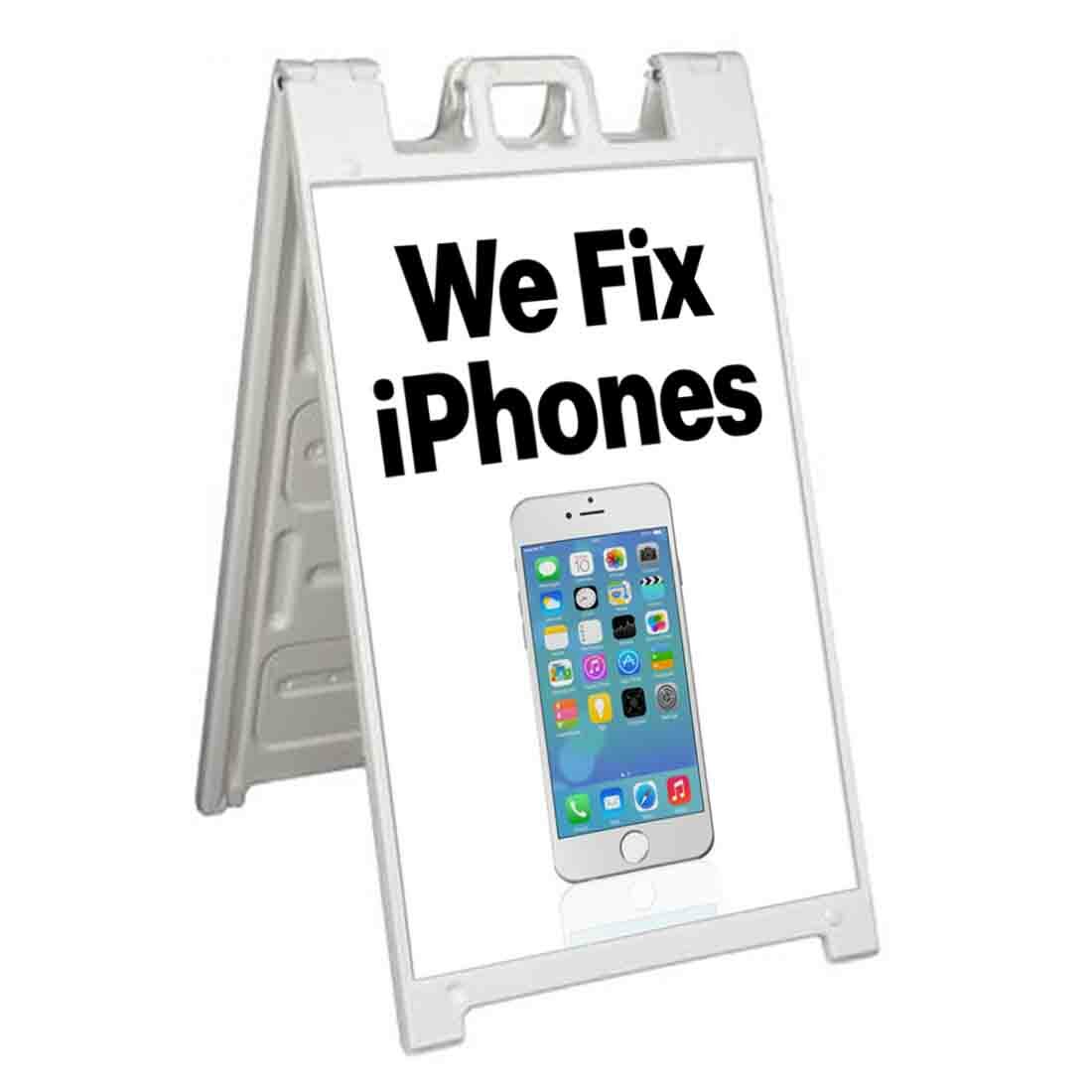 WE REPAIR CELL PHONES TABLETS Signicade 24×36 Aframe Sidewalk Sign Banner Decal