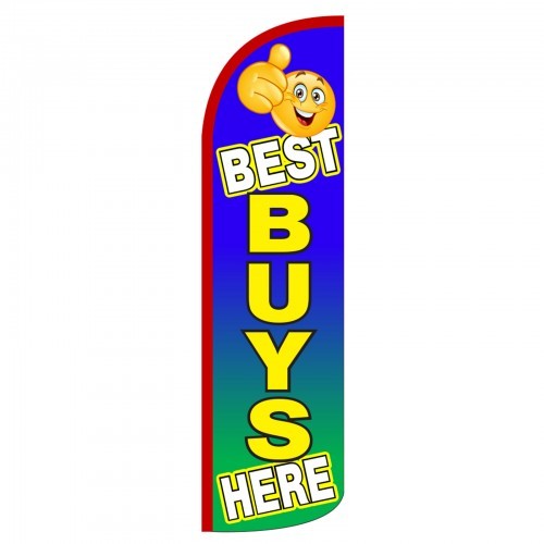 Best Buys Here Swooper Flag Only Windless 3′ Wide Sign Banner Smileys
