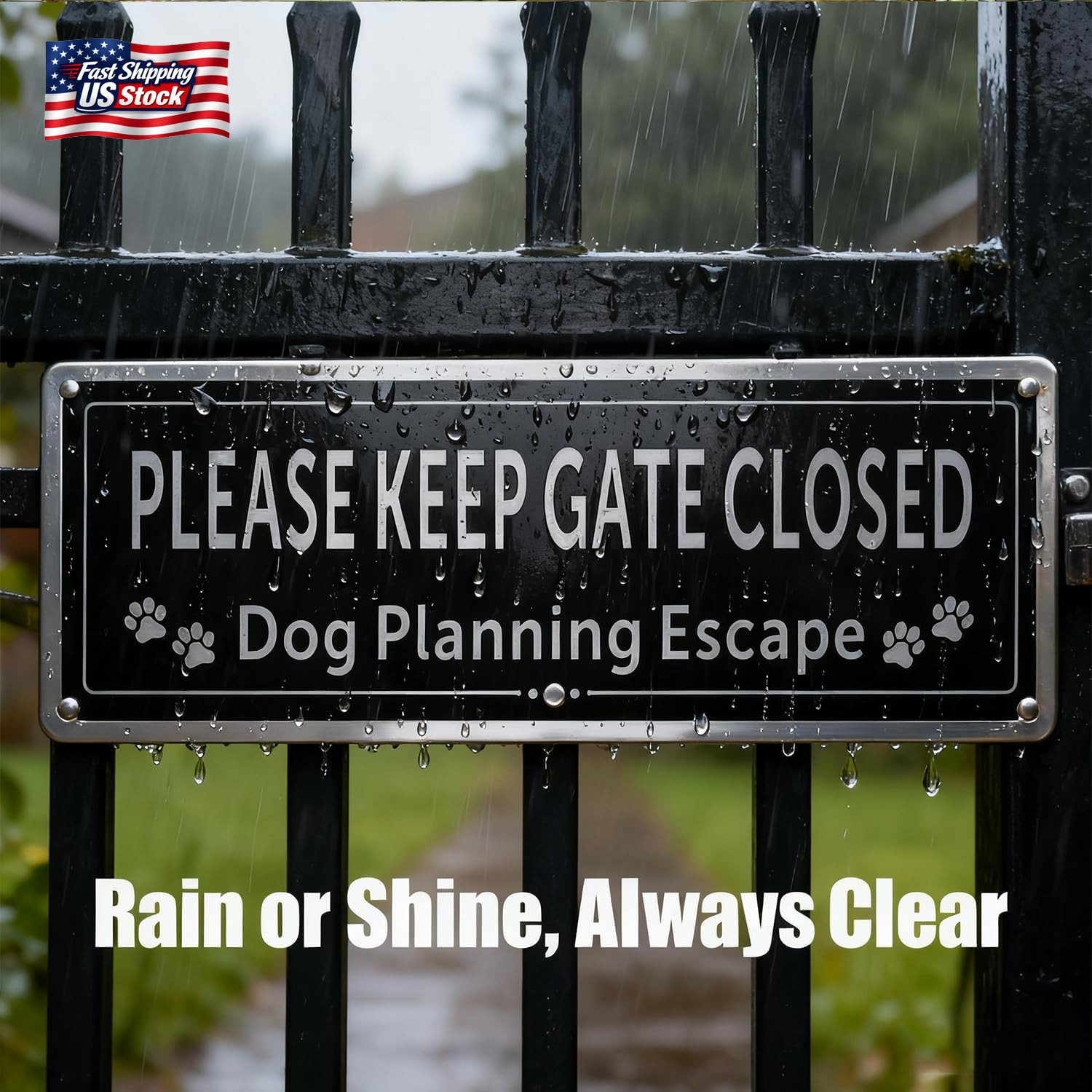 2 Pack Please Keep Gate Closed Sign – Please Close the Gate Metal Sign, Dog Plan