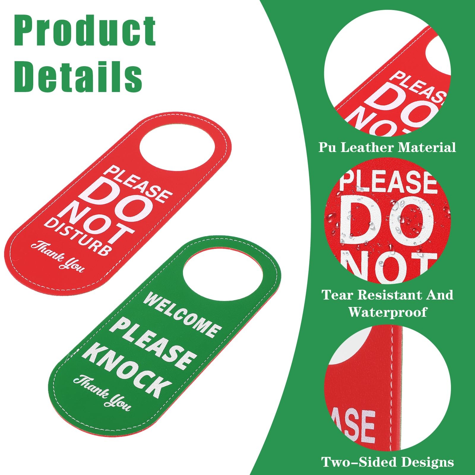 XLIUAX 2 Pack Do Not Disturb Door Hanger, Double Sided Welcome Please Knock S…