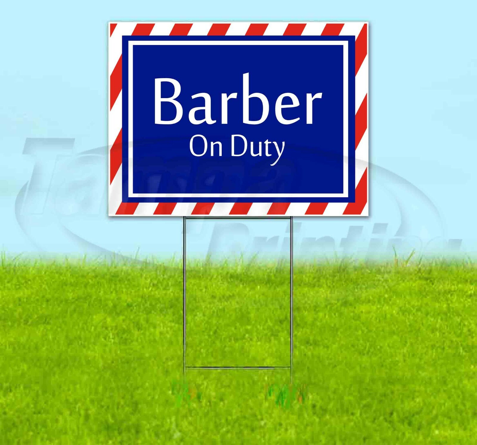 BARBER ON DUTY 18×24 Yard Sign WITH STAKE Corrugated Bandit USA BUSINESS SALON