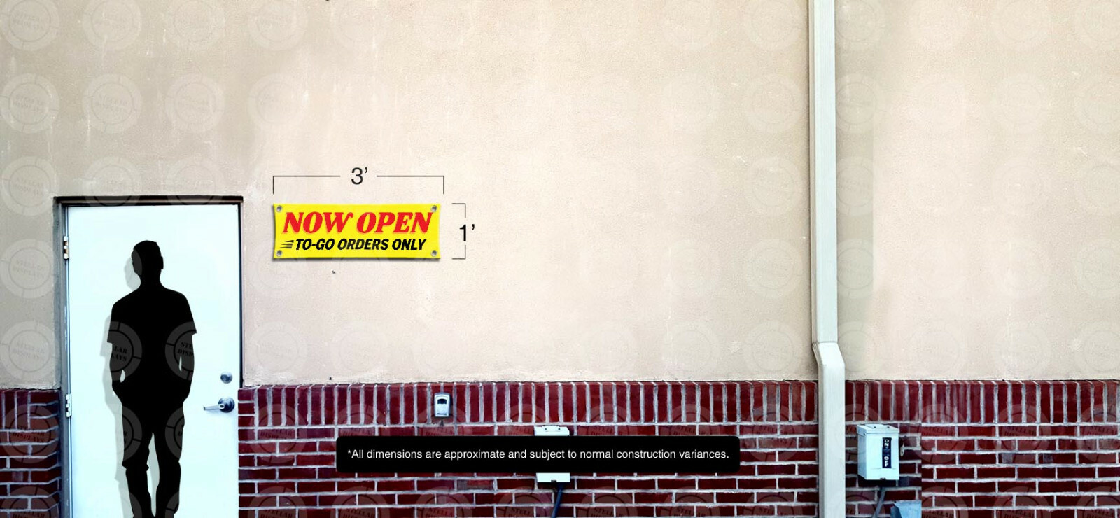 Now Open to-GO Orders ONLY Banner Restaurant Open Sign Carry Take Out Delivery