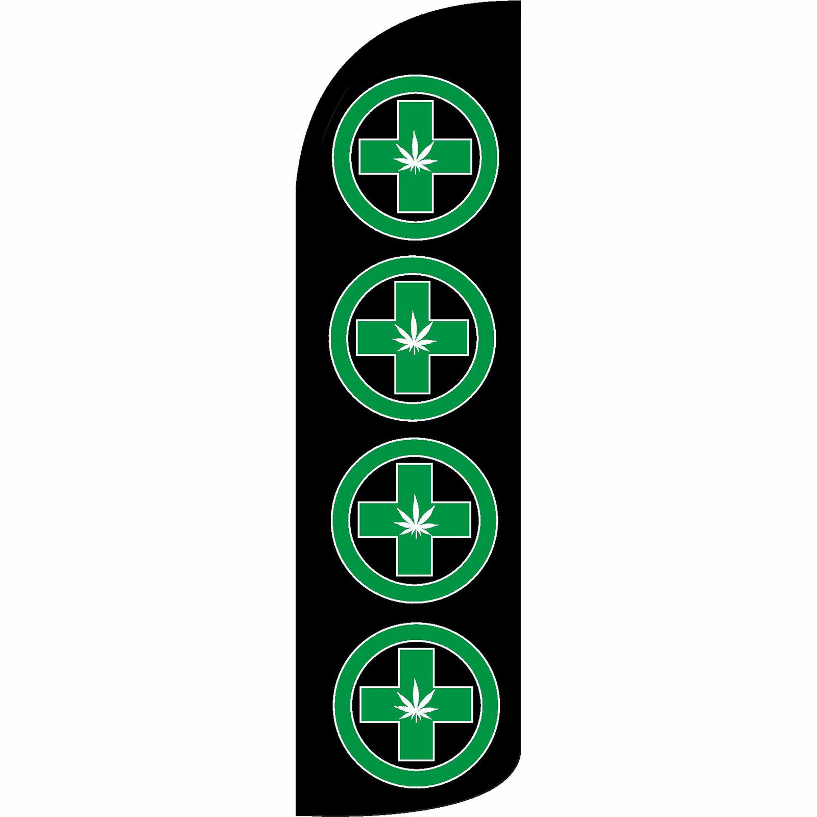 Dispensary Green Cross Flag Flutter Feather Banner Swooper Extra Wide Windless