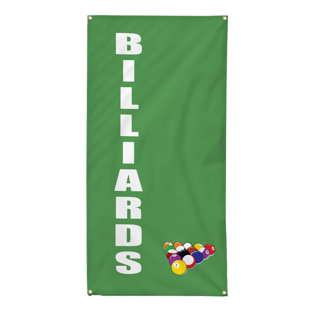 Vertical Vinyl Banner Multiple Sizes Billiards Promotion Business Sports Outdoor
