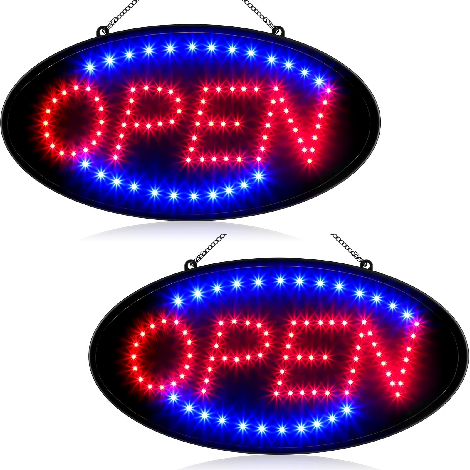 VIHOSE 2 Pack LED Open Sign for Business 19×10 Neon Open Sign Ultra Bright Hi…