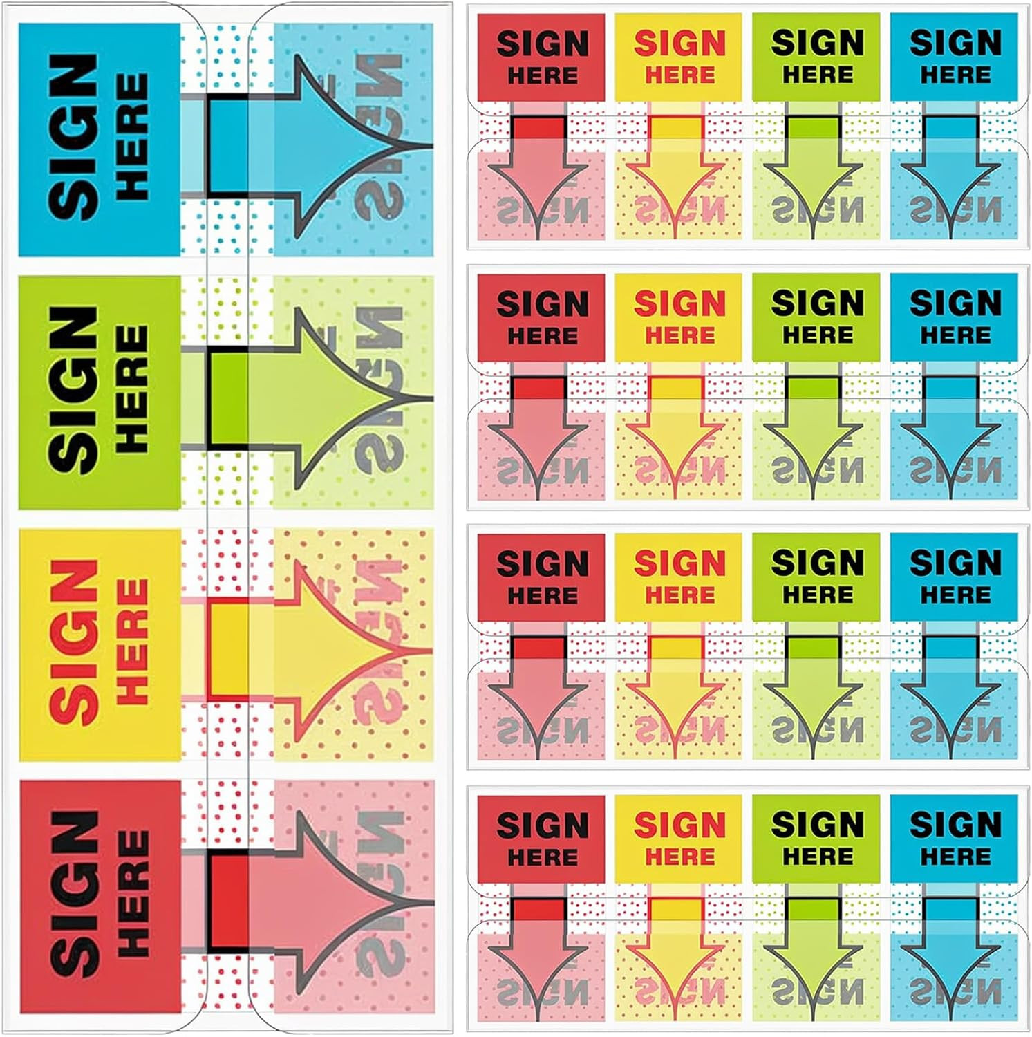 500Pcs Sign Here Stickers – Adhesive Arrow Labels, Sign Here Flags, Tabs & Stick