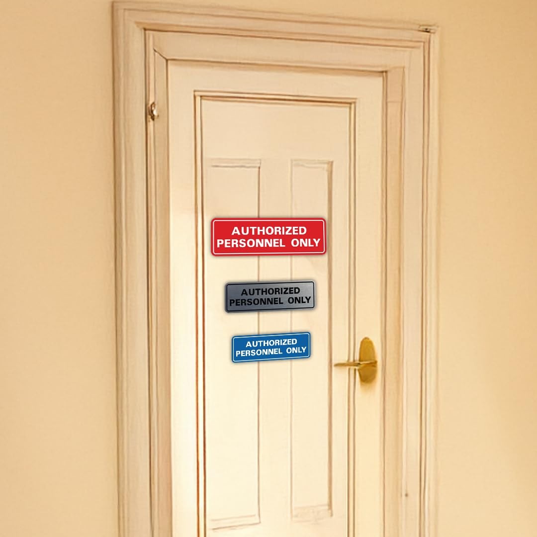 Authorized Personnel Only Wall Door Sign Secure Access Control Black