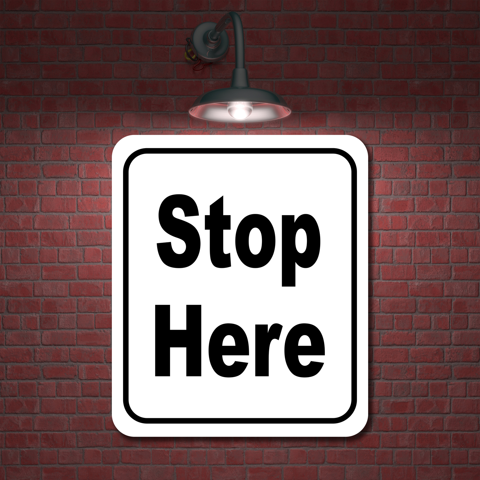 Stop Here classic Aluminum Composite Sign