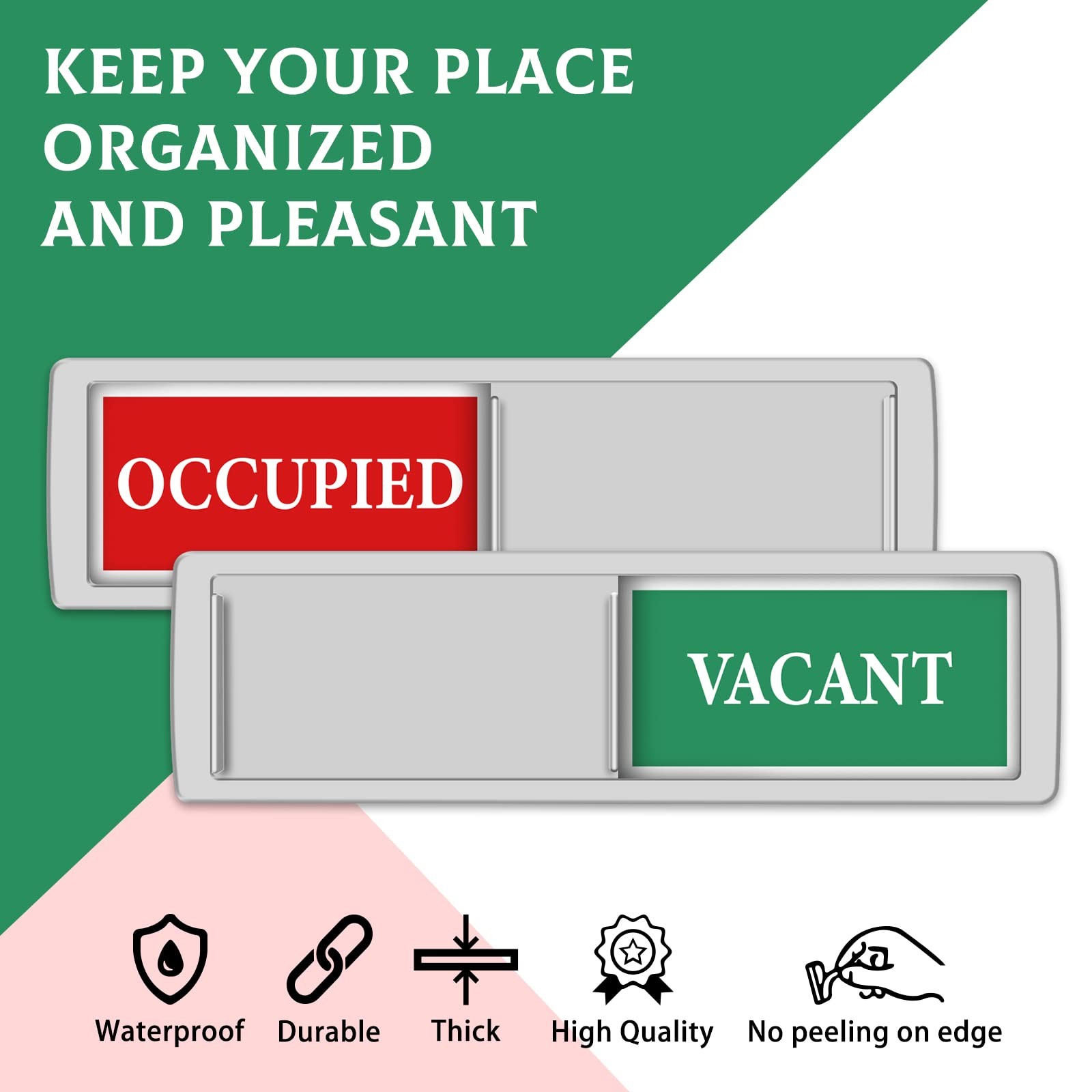 Privacy Sign – Vacant Occupied Sign for Home Bathroom Office Restroom Conference