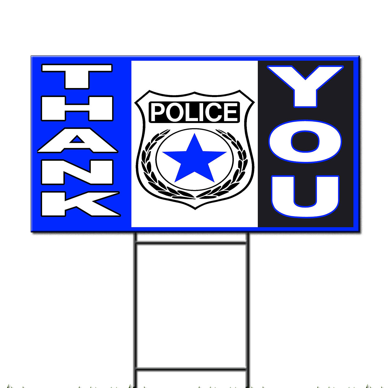 Thank You Support Police Corrugated Plastic Yard Sign /FREE Stakes