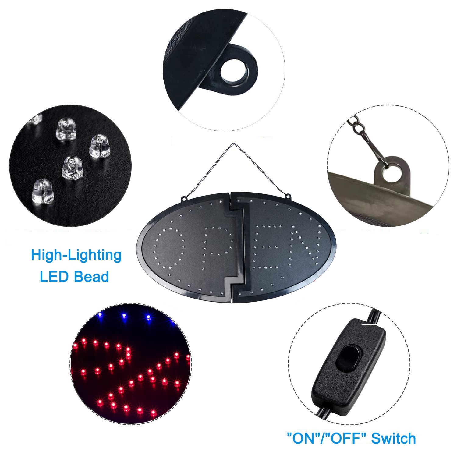 LED Open Sign, 19″x10″ Bright High Visibility Advertisement Board Electric Di…