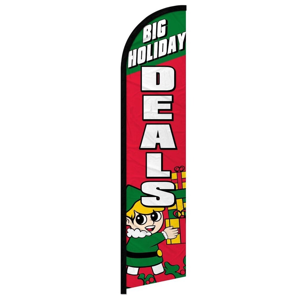Big Holiday Deals Windless Full Sleeve Advertising Christmas Sale Banner Flag