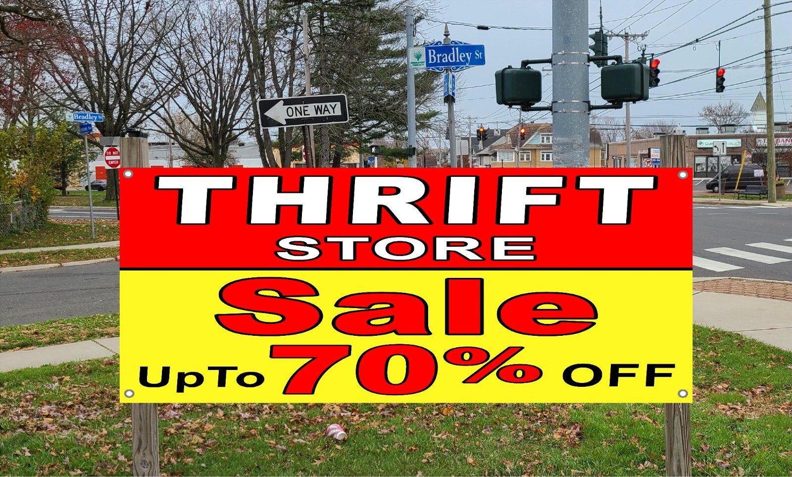 Thrift Store Sale up to 70% off vinyl Banner sign Many Sizes to choice from