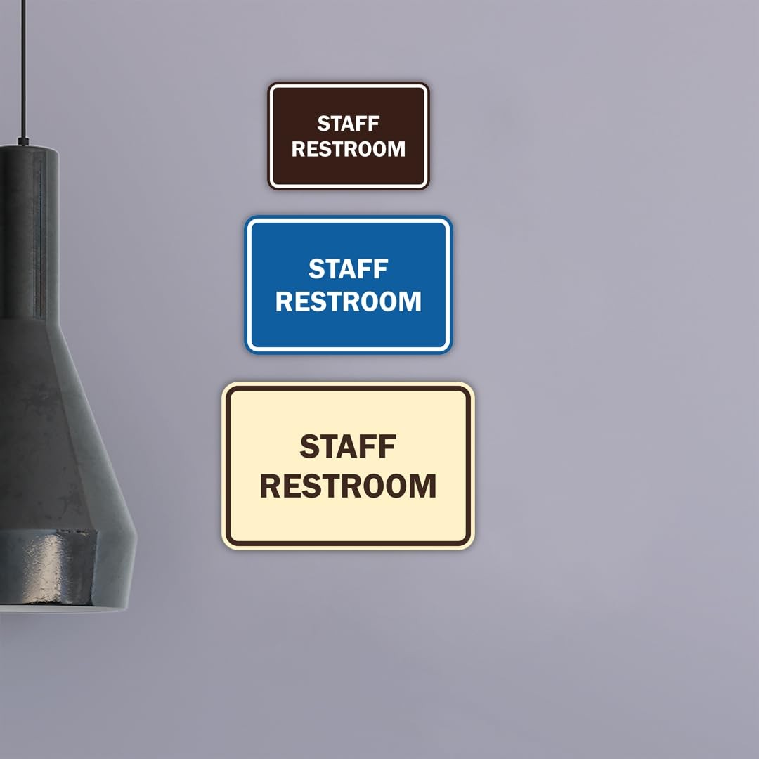 Medium Brushed Silver Classic Framed Staff Restroom Sign