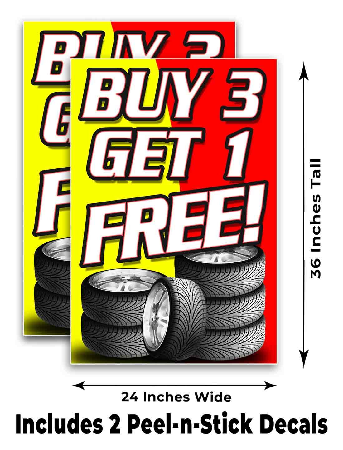 Buy 3 Get 1 Free Tires Signicade 24×36 A Frame Sidewalk Sign Double Sided