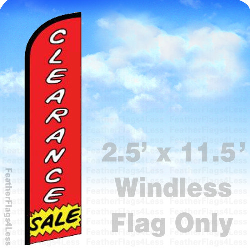 CLEARANCE SALE – Windless Swooper Flag Feather Banner Sign 2.5’x11.5′ rf