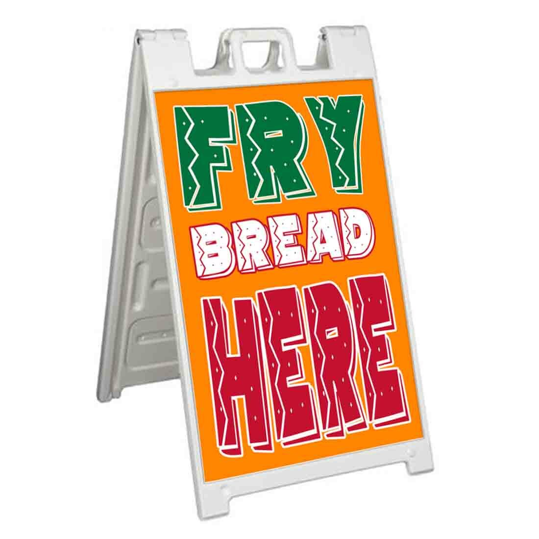 FRY BREAD HERE Signicade 24×36 Aframe Sidewalk Sign Banner Decal FOOD