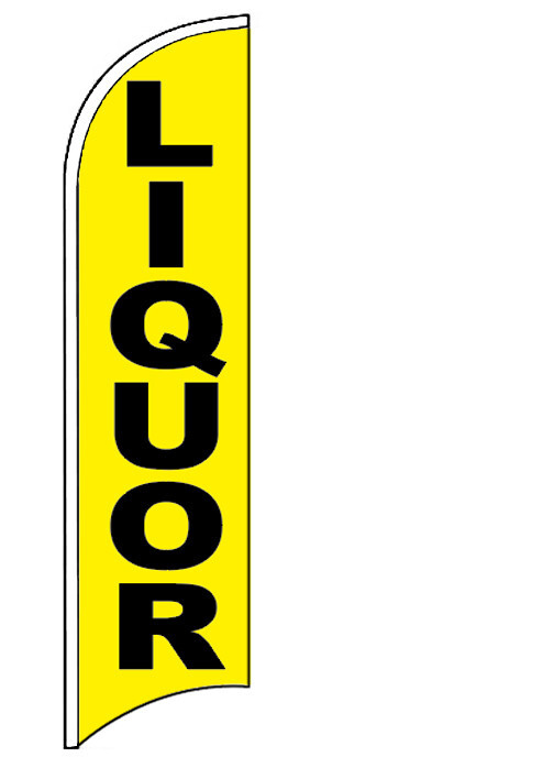 LIQUOR – Windless Swooper Flag 2.5×11.5 ft Feather Banner Sign yb