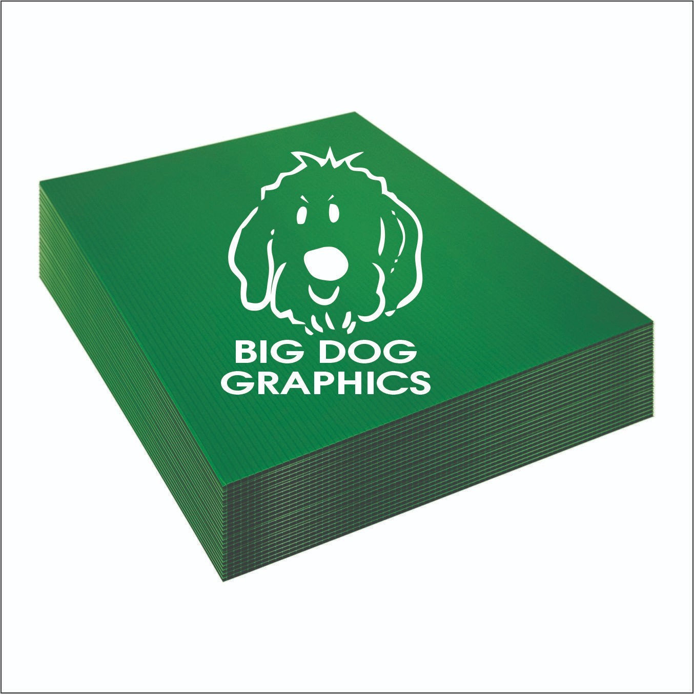 3 pieces 24″X18″Blank Green Coroplast