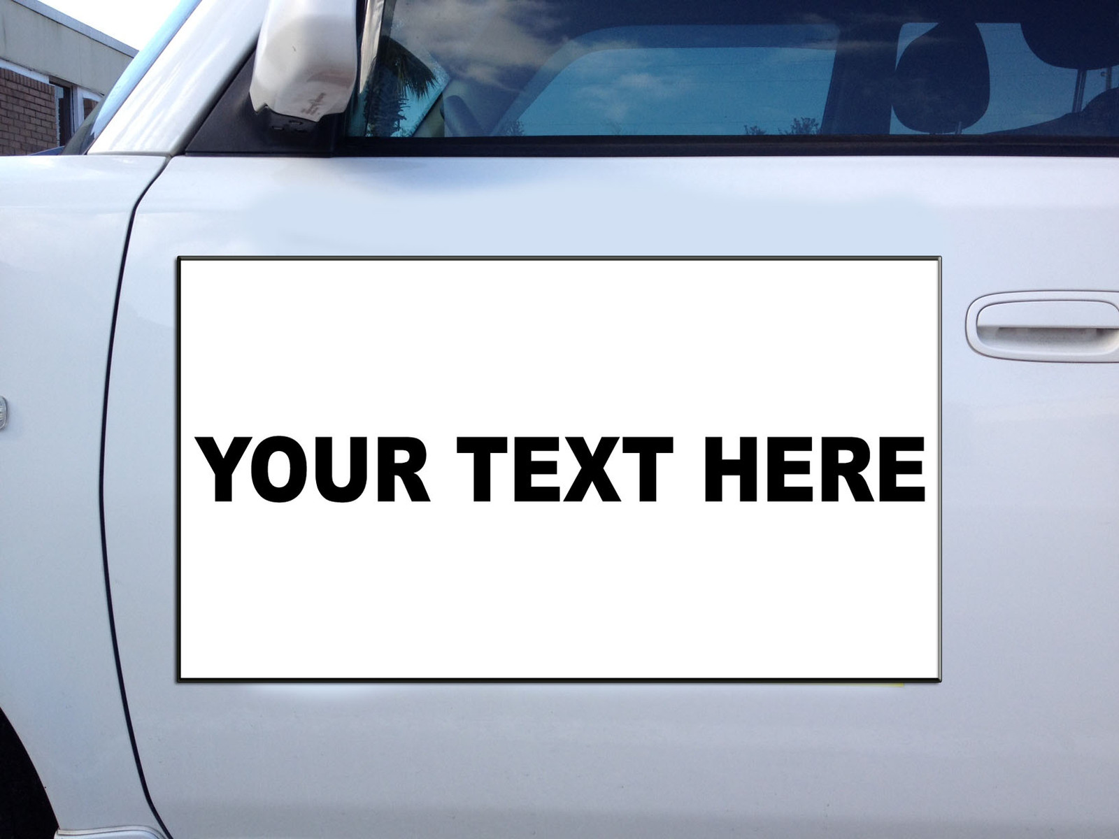 Your Text Here Custom Black Car Door Magnets Magnetic Signs-Qty 2