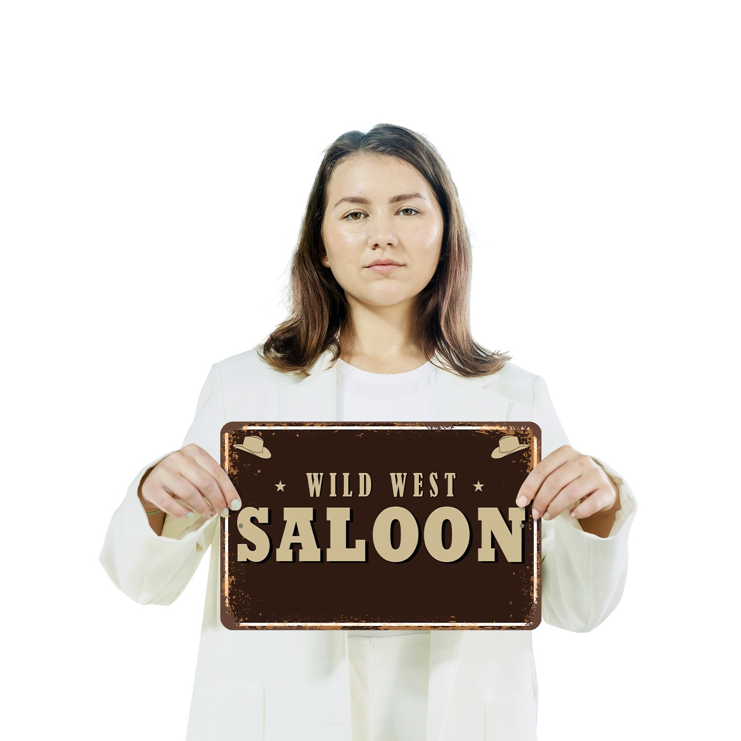 Wild West Saloon Street Sign Whiskey Cards Good Times Durable Perfect for Bars