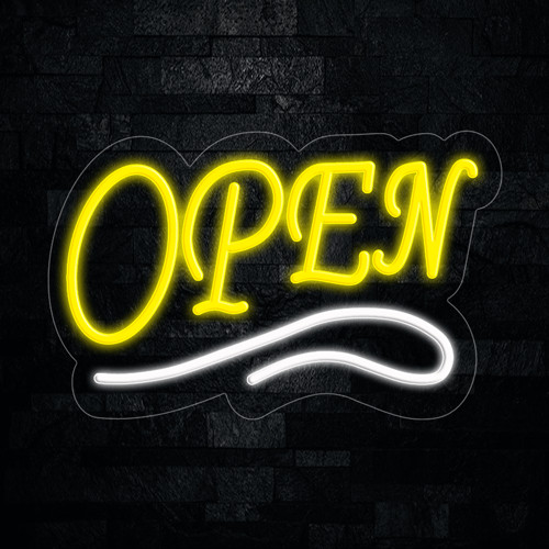 Open LED Neon Sign 22″L x 14″H #30002YW