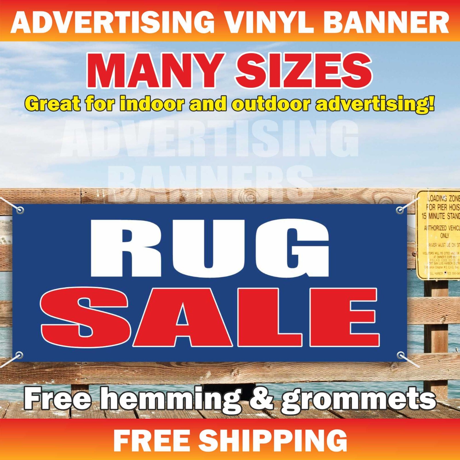 RUG SALE Advertising Banner Vinyl Sign mat shop coating carpet plaid doormat