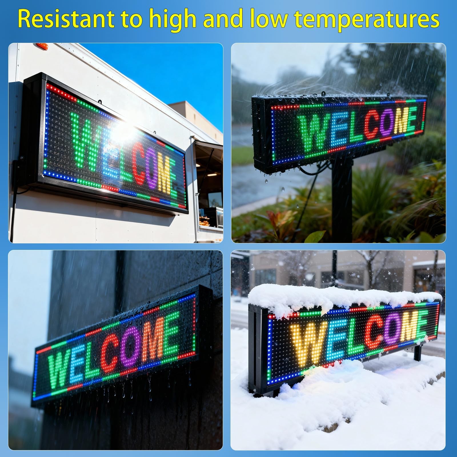 JINBLIZZARD Programmable Scrolling LED Sign Message Board Wifi Control 39″X8″