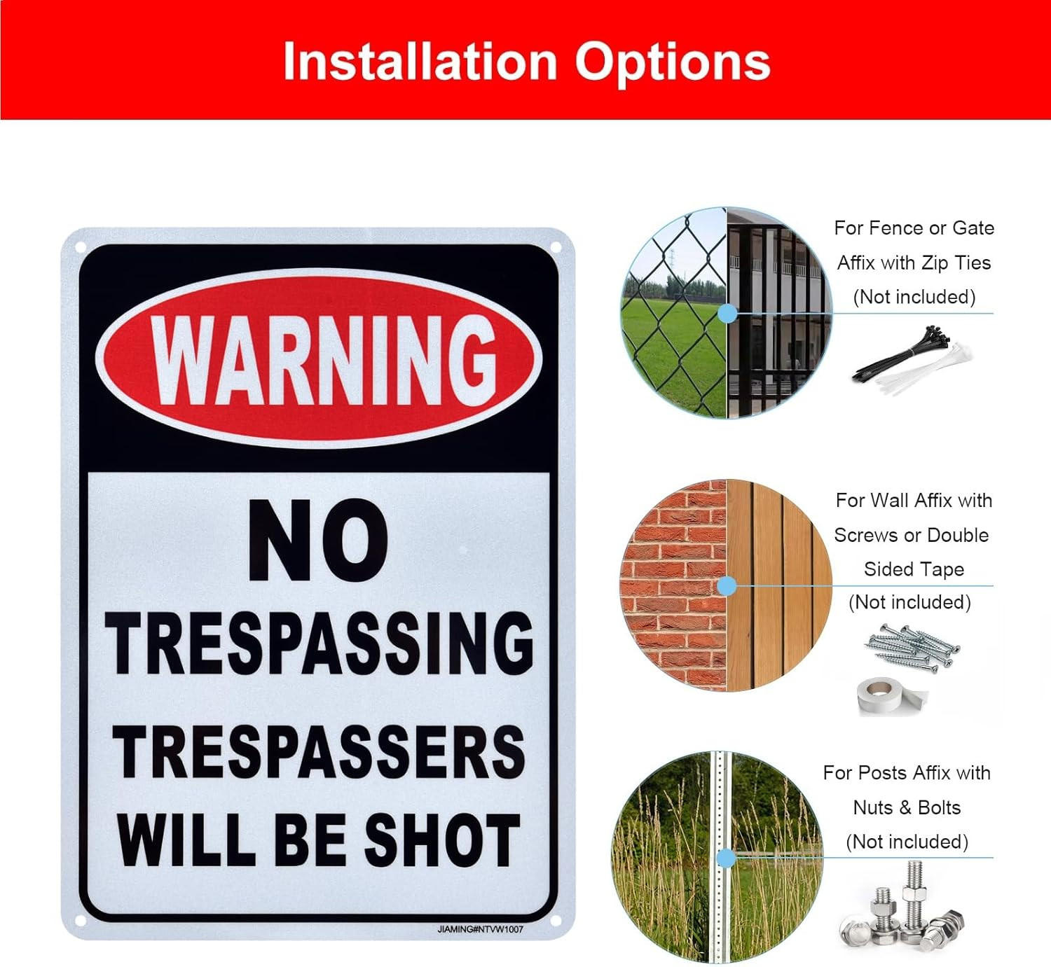 2 Pc Danger Trespasser Will Be Shot Sign Reflective No Trespassing Aluminum 10×7